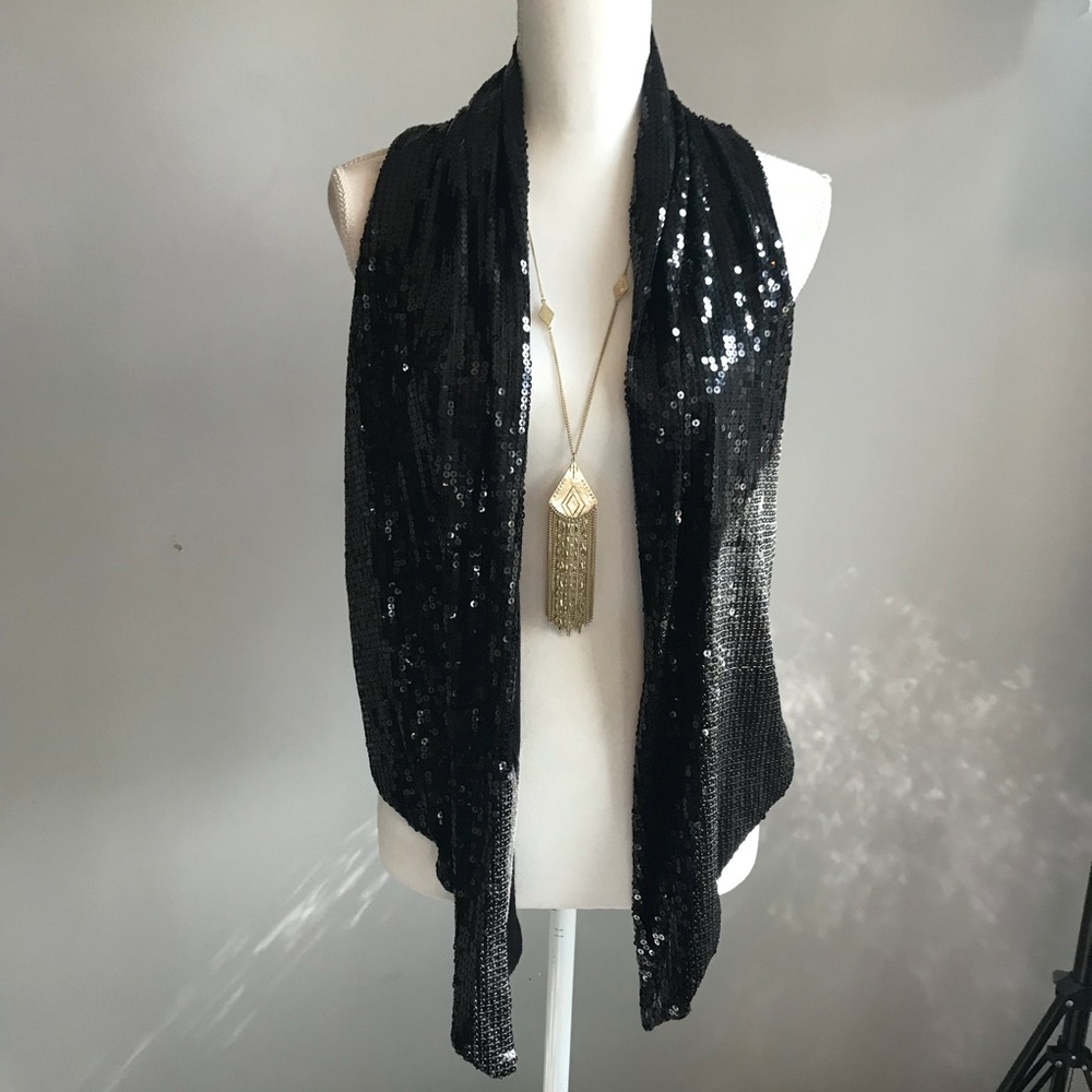 {TART} Black Sequined Vest